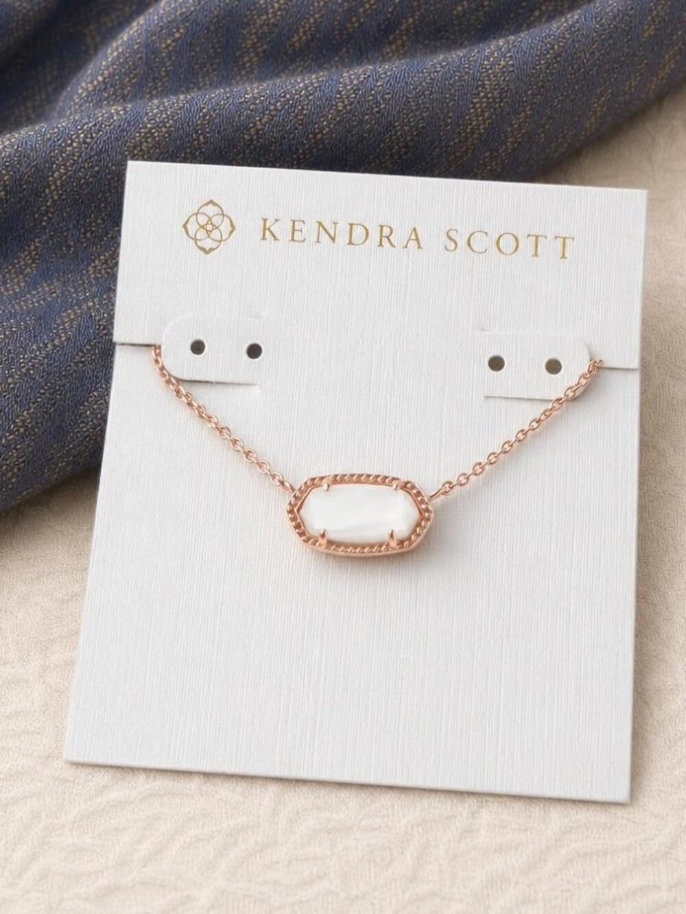 Kendra Scott Elisa Rose Gold Pearl Pendant Necklace